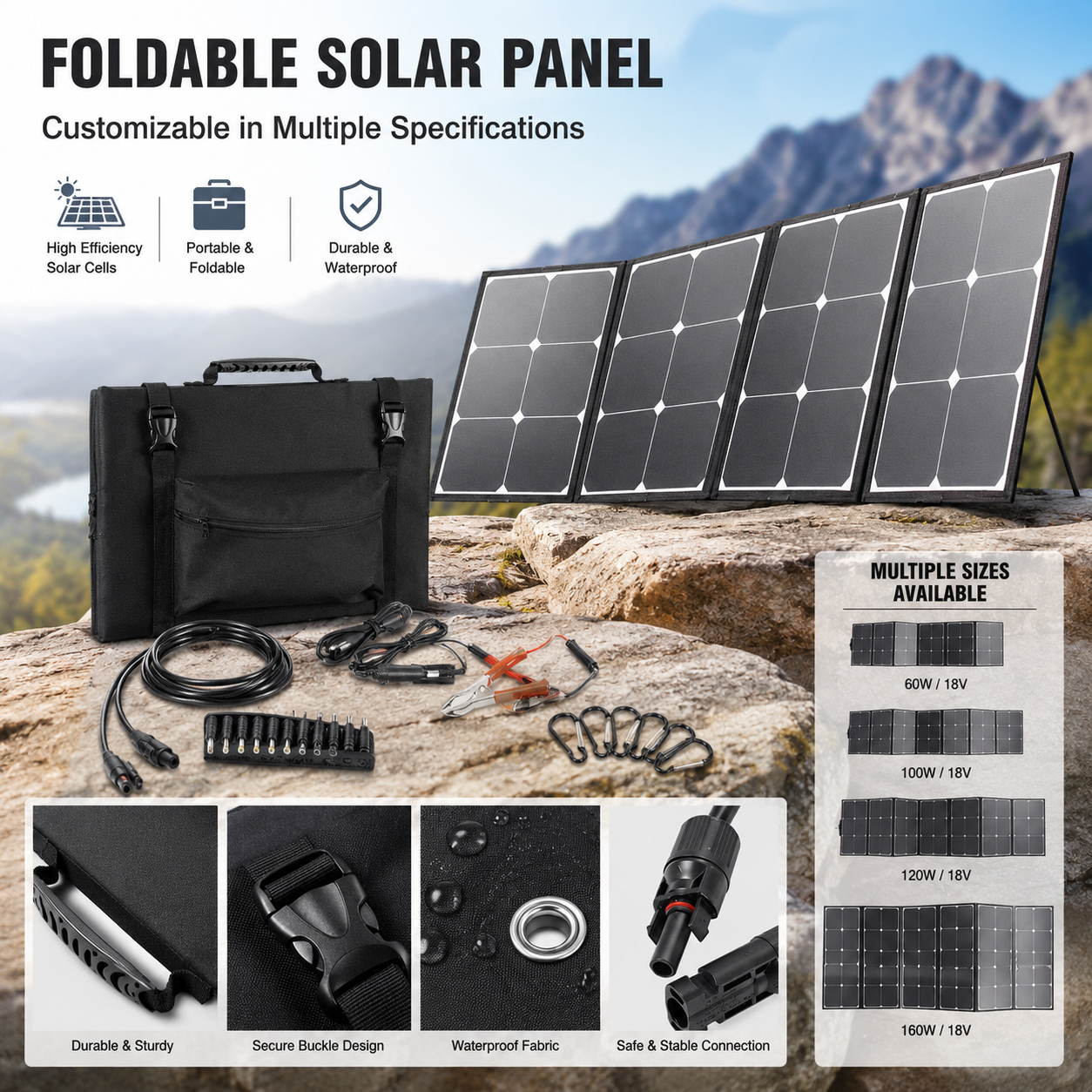 Foldable solar panel placeholder