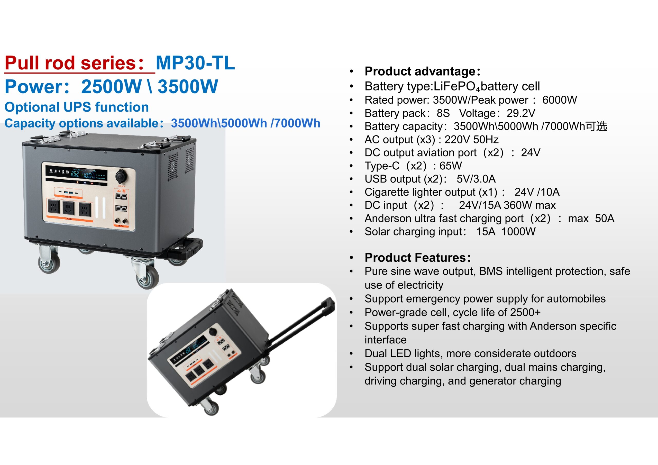 LiFePO4 battery front view